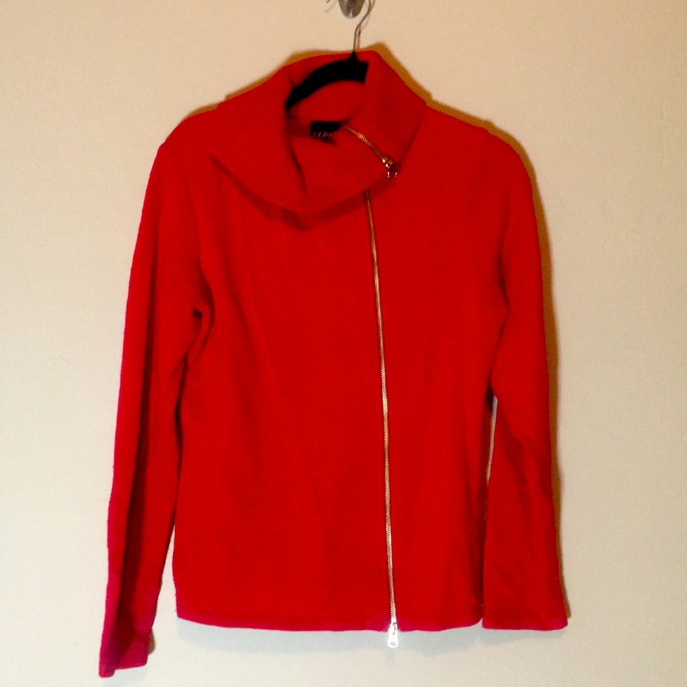 Asymmetrical red KUHL Sweater 100% merino wool